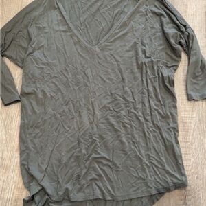 Chic Olive Long Sleeve V-Neck Top